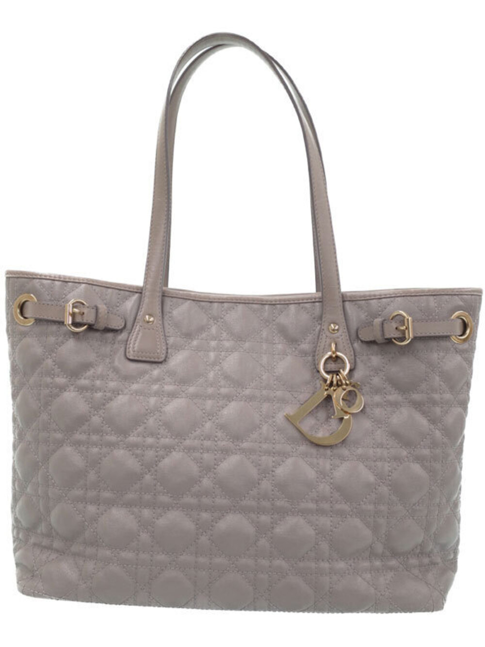 Christian Dior Black Cannage Panarea Tote quilted Gray
